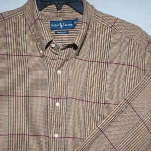Polo Ralph Lauren Custom Fit Plaid 100% Cotton Flannel Long Sleeve‎ Size XXL